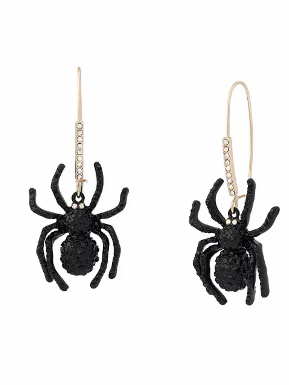 Betsey Johnson Halloween Black Spider Dangle Earrings